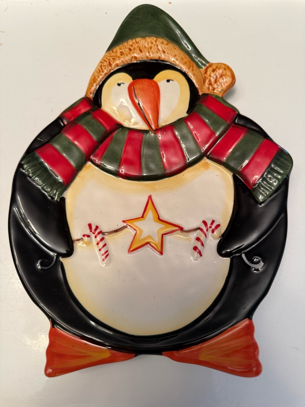 Becca Barton Christmas Penguin Certified International Plate Serving Dish